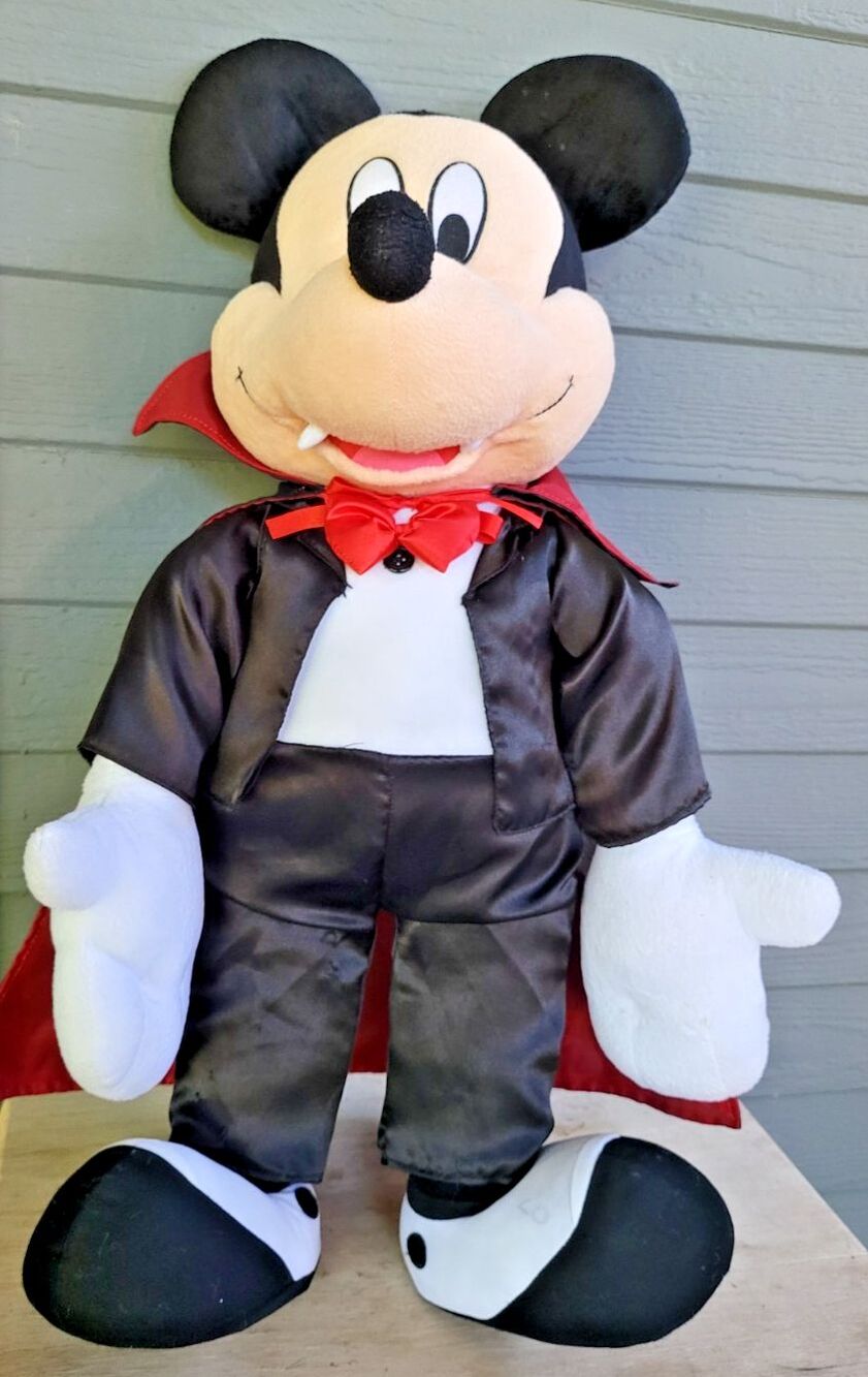 EUC Gemmy Disney Mickey Mouse Dracula Vampire Greeter 24 Halloween Standig Plush